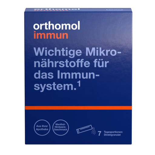 Orthomol Immun - Mikronährstoffe zur Unterstützung des Immunsystems - mit Vitamin C, Vitamin D und Zink - Menthol-Himbeere, 7 St. Tagesportionen