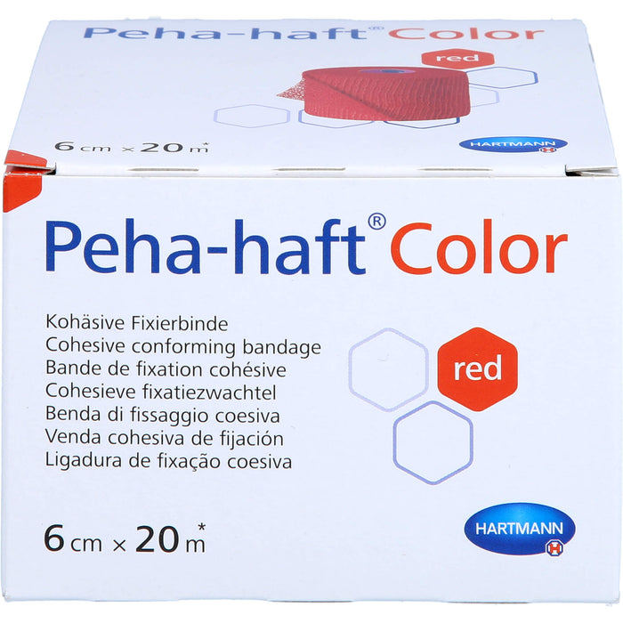 Peha-haft Color Fixierbinde latexfrei 6cmx20m rot, 1 St BIN