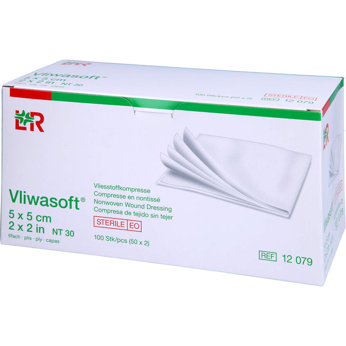 Vliwasoft Vlieskompresse steril 5 x 5 cm 6lagig, 100 St. Kompressen