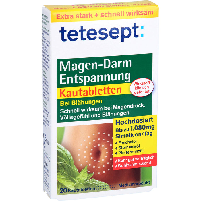 tetesept Magen-Darm Entspannung Kautabletten, 20 St. Tabletten