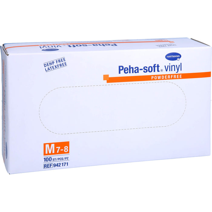 Peha-soft vinyl puderfreie Untersuchungshandschuhe aus Vinyl Gr. M 7 - 8, 100 St. Handschuhe