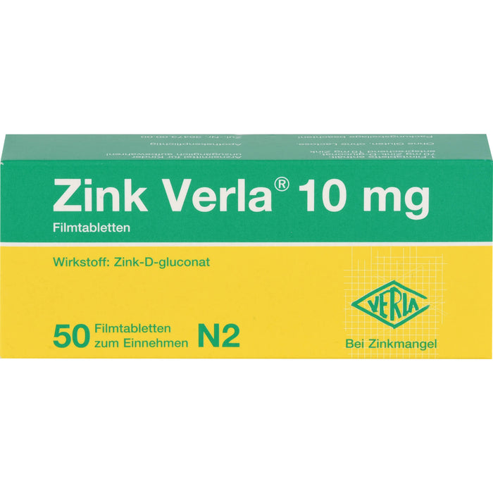 Zink Verla 10 mg Filmtabletten, 50 St. Tabletten