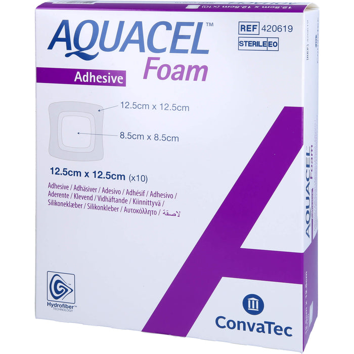 AQUACEL Foam adhäsiv 12,5x12,5cm, 10 St VER