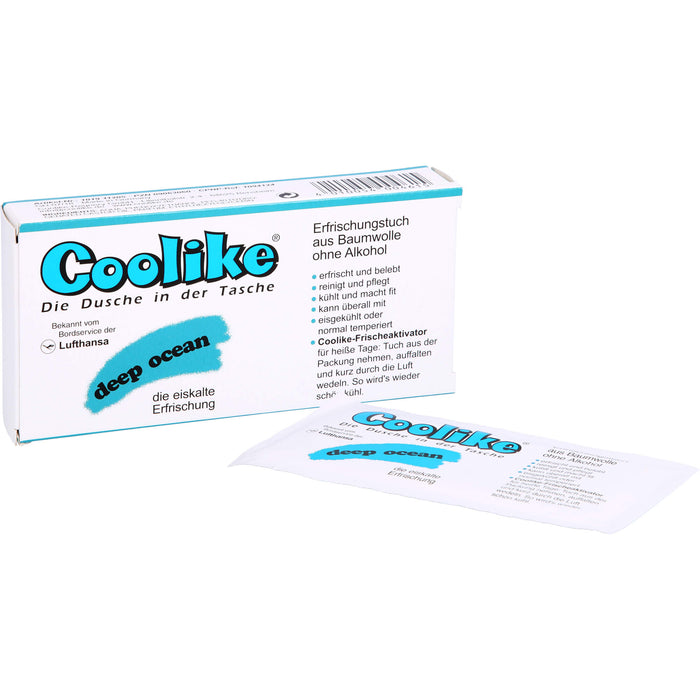 Coolike Erfrischungstuch aus Baumwolle Duftnote deep ocean, 5 St. Tücher