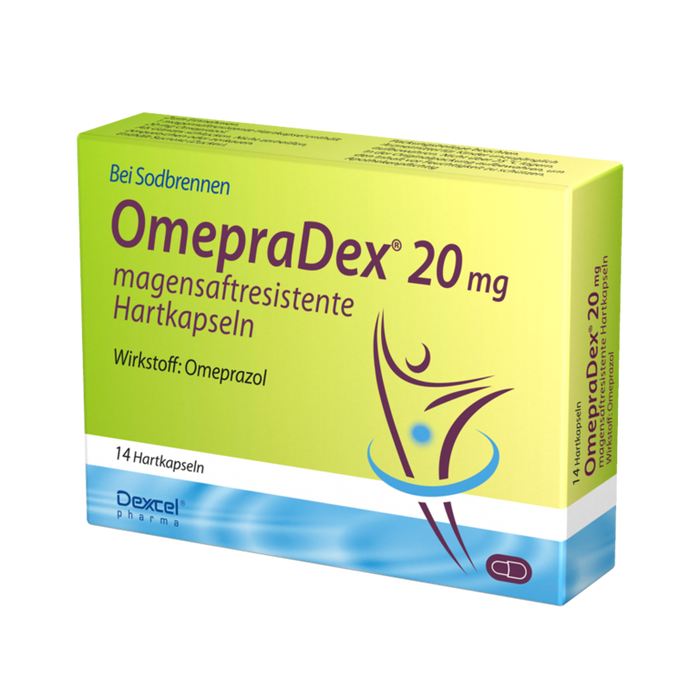 OmepraDex 20 mg magensaftresistente Hartkapseln, 14 St. Kapseln