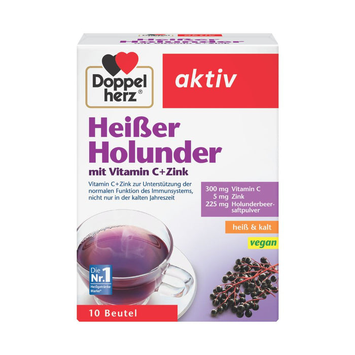 Doppelherz Heißer Holunder mit Vitamin C + Zink Granulat, 10 St. Beutel