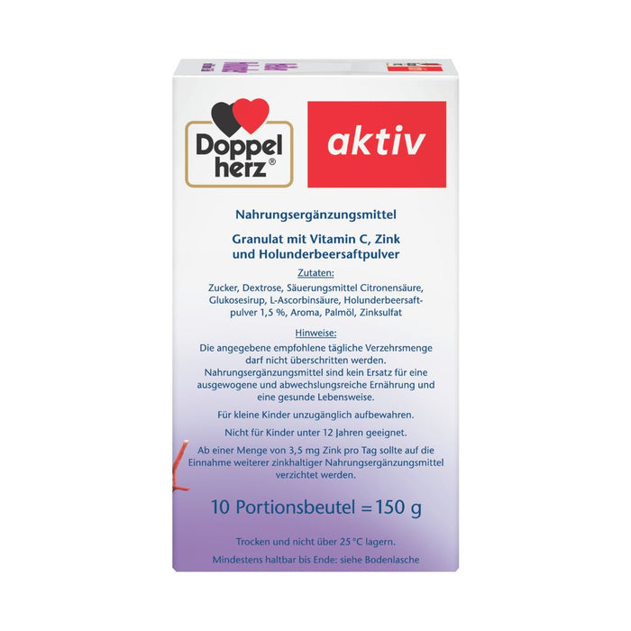 Doppelherz Heißer Holunder mit Vitamin C + Zink Granulat, 10 St. Beutel