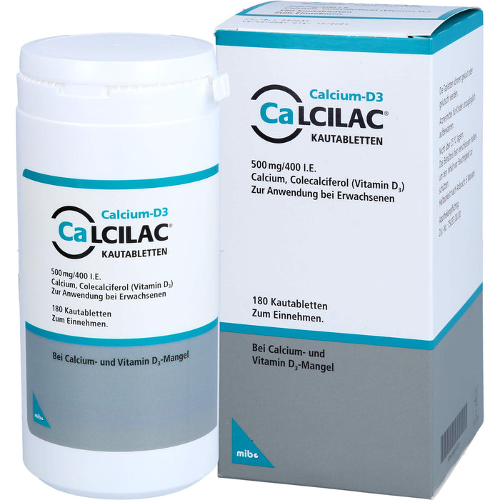 Calcilac Kautabletten 500 mg / 400 I.E., 180 pcs. Tablets