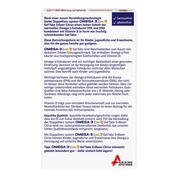 Doppelherz Omega-3 Gel-Tabs family Erdb.-Ci system, 60 St. Kautabletten