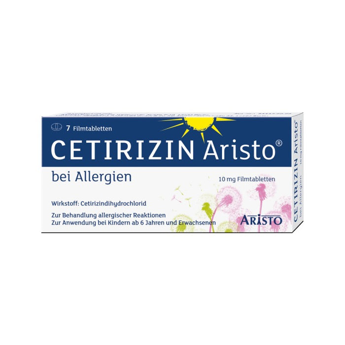 Cetirizin Aristo 10 mg Filmtabletten bei Allergien, 7 St. Tabletten