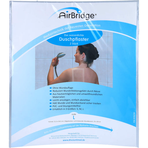 AirBridge Duschpflaster Größe L 21,3 x 24,5 cm, 2 St. Pflaster