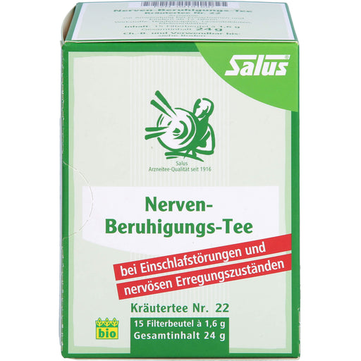 Salus Nerven-Beruhigungs-Tee Kräutertee Nr. 22 bio bei Einschlafstörungen und nervösen Erregungszuständen, 15 St. Filterbeutel