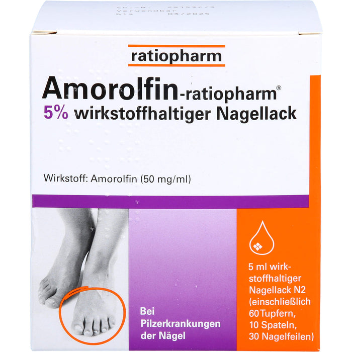 Amorolfin-ratiopharm  5% wirkstoffhaltiger Nagellack, 5 ml Wirkstoffhaltiger Nagellack