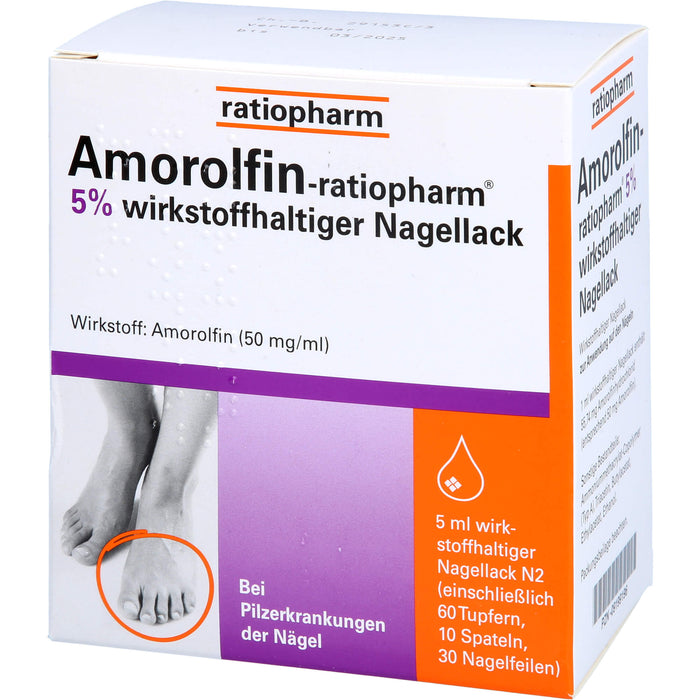 Amorolfin-ratiopharm  5% wirkstoffhaltiger Nagellack, 5 ml Wirkstoffhaltiger Nagellack
