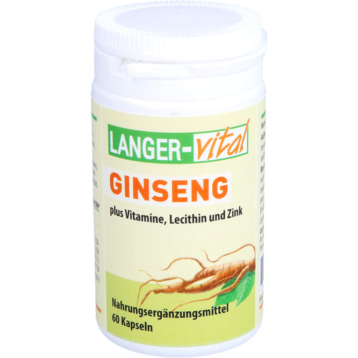 LANGER-vital Ginseng plus Vitamine Lecithin Zink Kapseln, 60 St. Kapseln