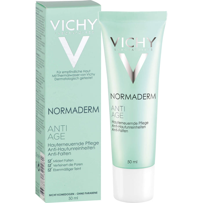 VICHY Normaderm Anti-Age hauterneuernde Pflege, Anti-Hautunreinheiten und Anti-Falten, 50 ml Creme