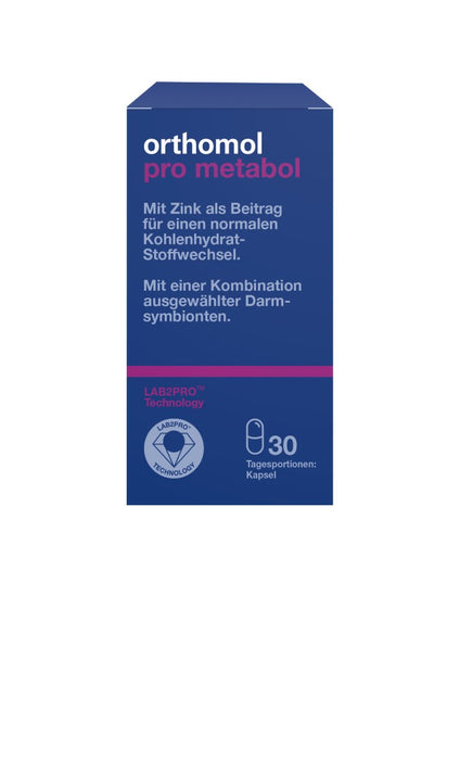 Orthomol Pro metabol - enthält eine Kombination ausgewählter Darmsymbionten und Zink - Kapseln, 30 St. Tagesportionen