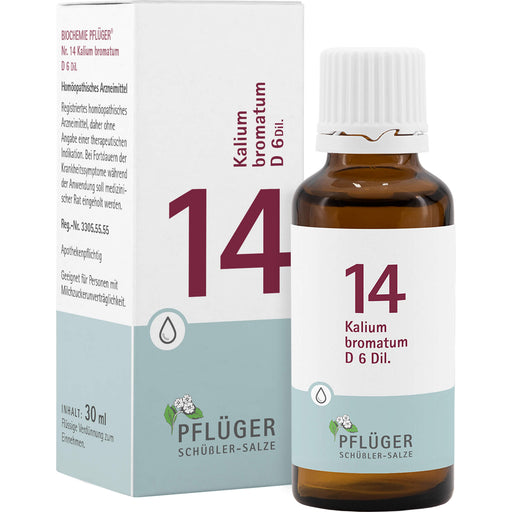Pflüger Biochemie Nr.14 Kalium bromatum D6 Dilution, 30 ml Lösung