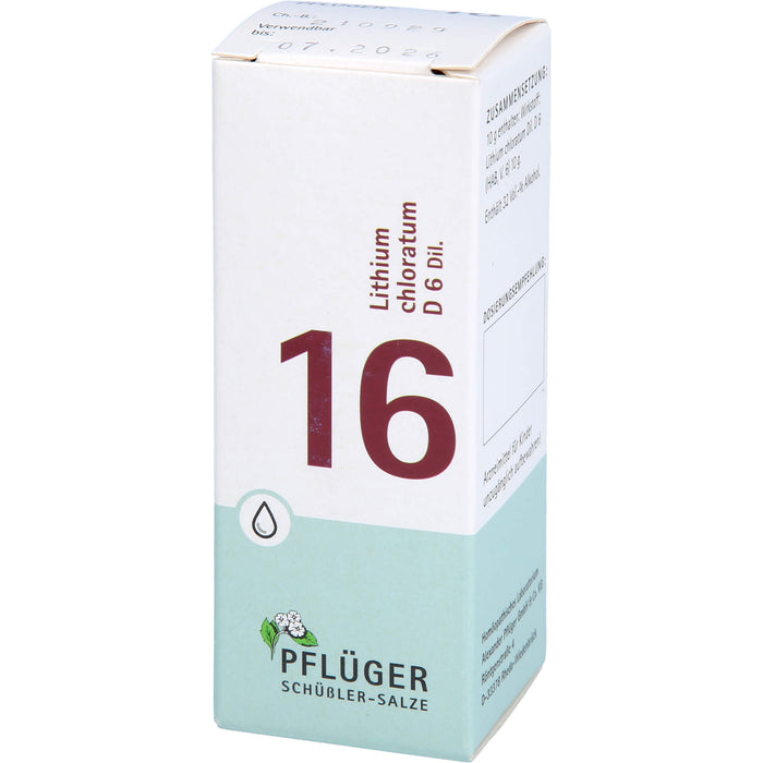Pflüger Biochemie Nr.16 Lithium chloratum D6 Dilution, 30 ml Lösung