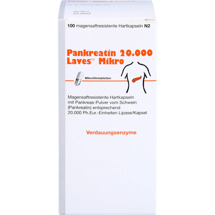 Pankreatin 20.000 Laves Mikro, Magensaftresistente Hartkapseln, 100 St. Kapseln
