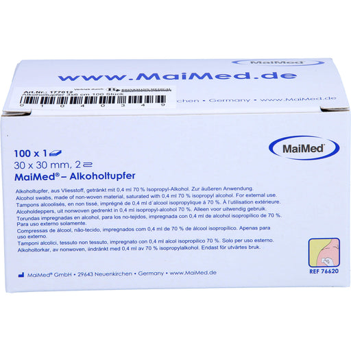 MaiMed Alkoholtupfer 30 x 30 mm weiß aus Vlies, 100 St. Tupfer