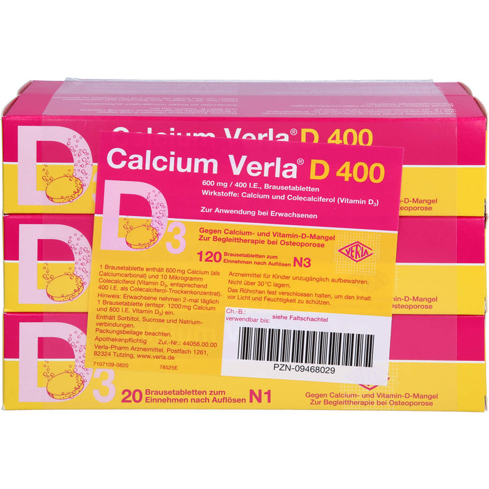 Calcium Verla D 400 Brausetabletten, 120 St. Brausetabletten