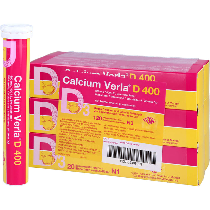 Calcium Verla D 400 Brausetabletten, 120 St. Brausetabletten
