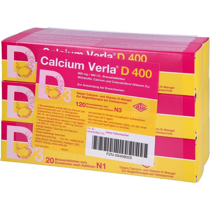 Calcium Verla D 400 Brausetabletten, 120 St. Brausetabletten