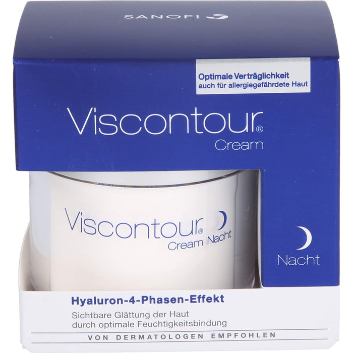 Viscontour Nachtcreme mit Hyaluron für eine sichtbare Glättung der Haut, 50 ml Creme