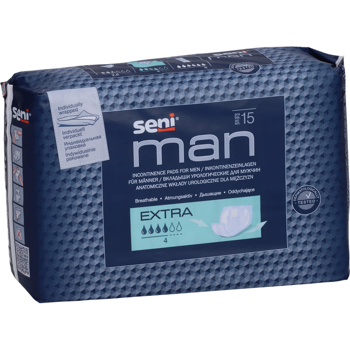 Seni Man Extra Inkontinenzeinlagen für Männer, 15 St. Einlagen