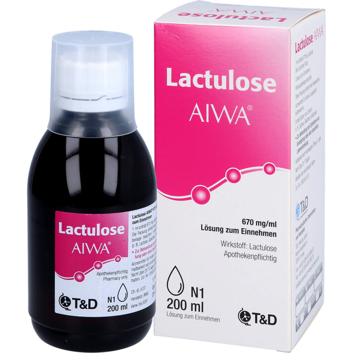 Lactulose AIWA 670 mg / ml Lösung bei Verstopfung, 200 ml Lösung