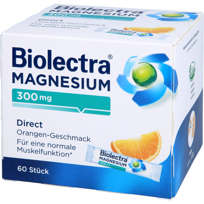 Biolectra Magnesium 300 mg direct Orangengeschmack Pellets in Sticks , 60 pcs. Sachets