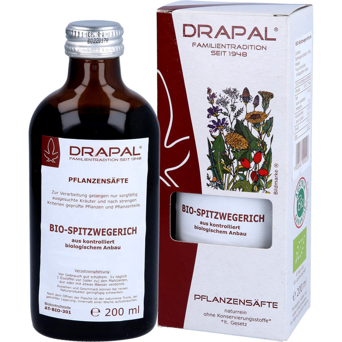 Spitzwegerichblätter Bio Pflanzensaft Drapal, 200 ml SAF
