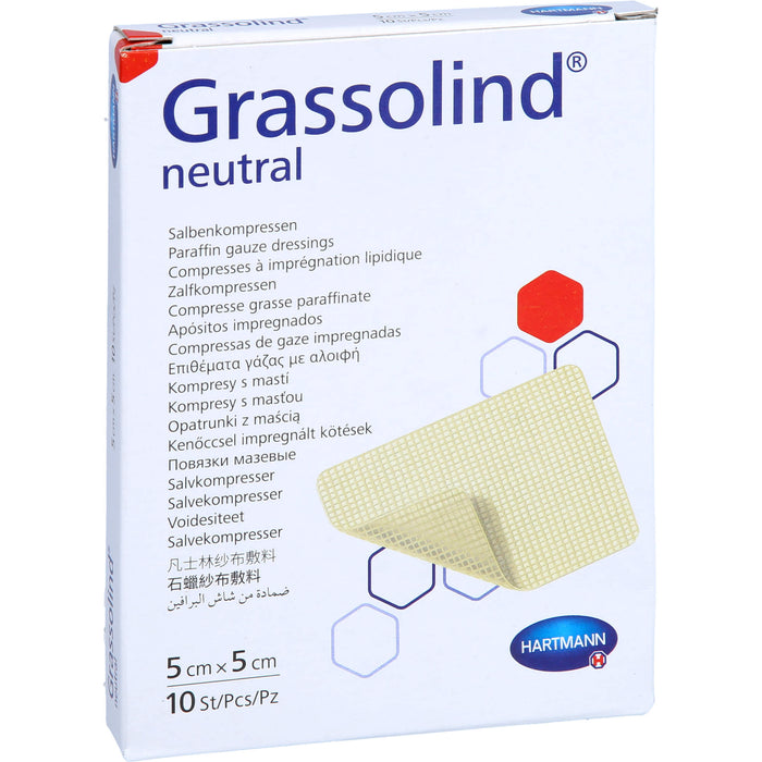 GRASSOLIND Salbenkompressen 5x5cm steril, 10 St KOM