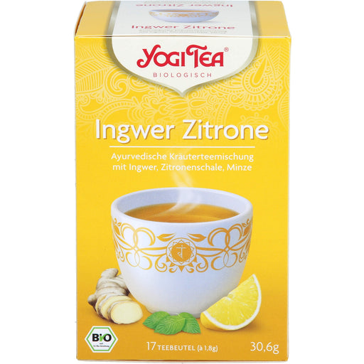 YOGI TEA Ingwer Zitrone ayurvedische Kräuterteemischung, 17 St. Filterbeutel