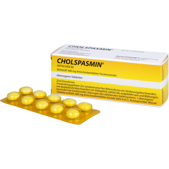 CHOLSPASMIN Artischocke Tabletten bei Verdauungsbeschwerden, 30 St. Tabletten
