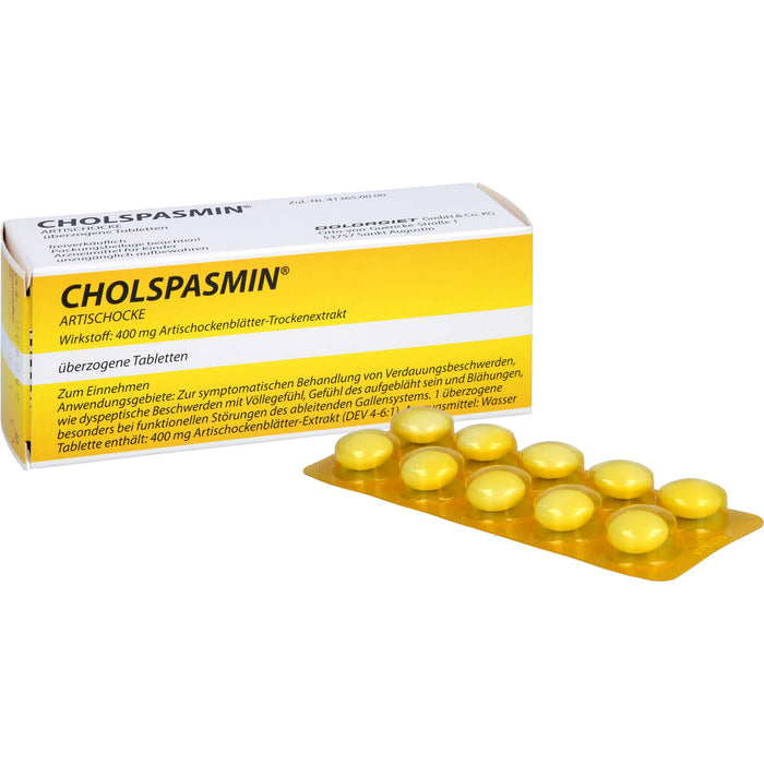 CHOLSPASMIN Artischocke Tabletten bei Verdauungsbeschwerden, 30 St. Tabletten