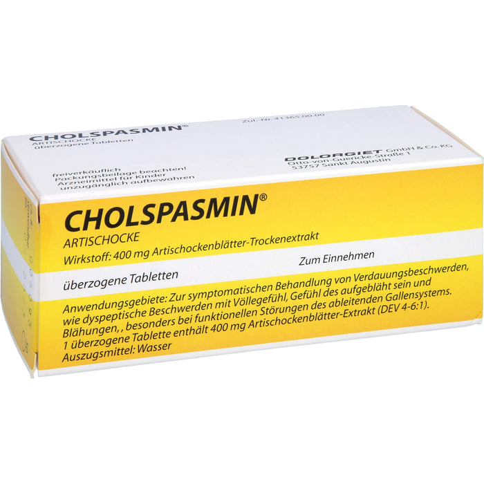 CHOLSPASMIN Artischocke, 50 St. Tabletten