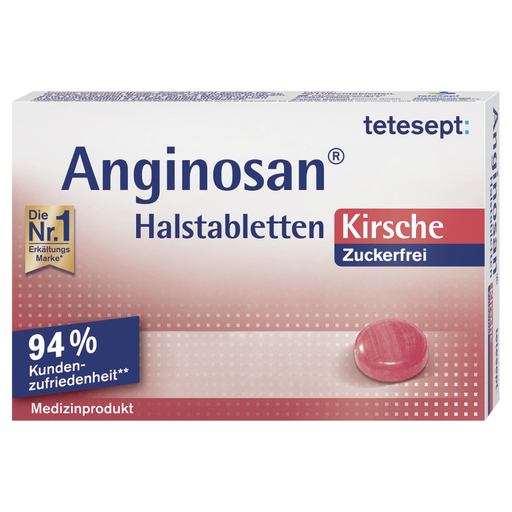 Tetesept Anginosan Halstabletten zuckerfrei mit Kirschgeschmack, 20 St. Tabletten