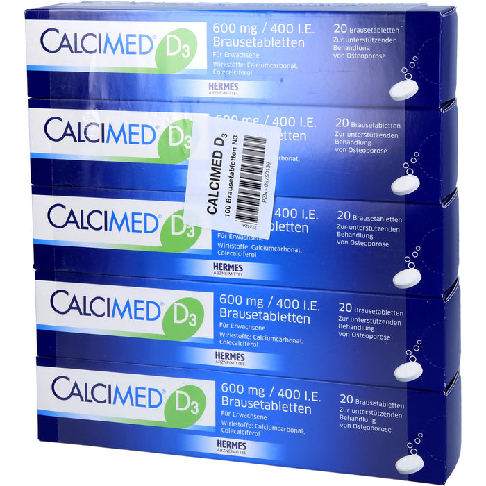 Calcimed D3 600 mg / 400 I.E. Brausetabletten, 100 St. Tabletten