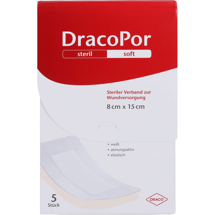 DRACOPOR Wundverband 15cmx8cm steril, 5 St. Wundauflagen