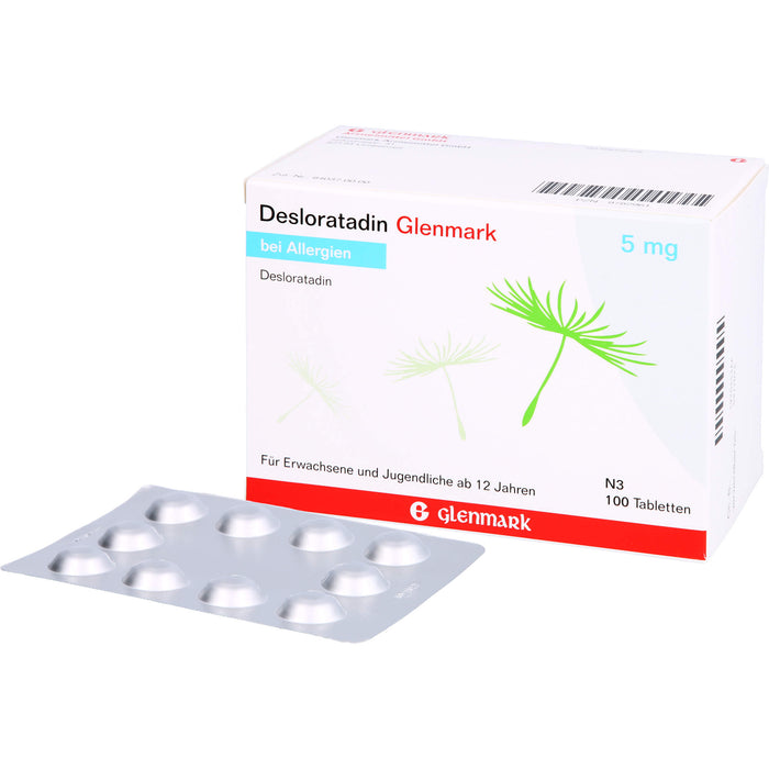 Desloratadin Glenmark 5 mg Tabletten bei Allergien, 100 St. Tabletten