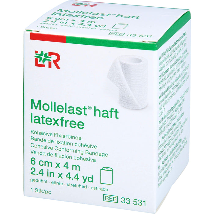 Mollelast haft latexfrei weiß 6cm x 4m gedehnt, 1 St BIN