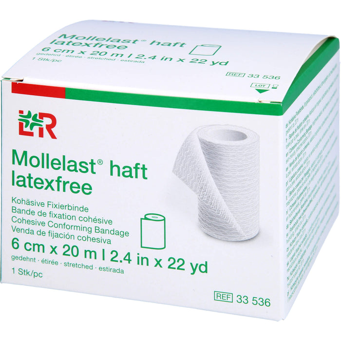 Mollelast haft latexfrei weiß 6cm x 20m gedehnt, 1 St BIN