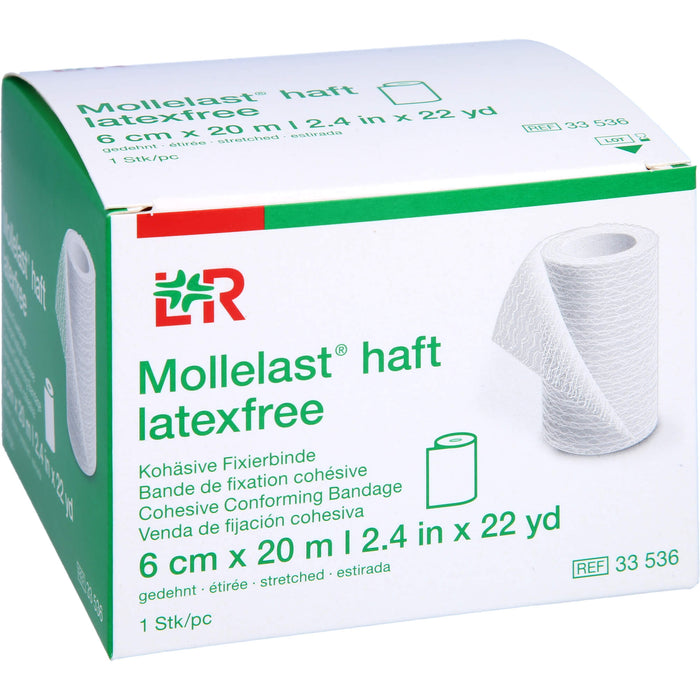 Mollelast haft latexfrei weiß 6cm x 20m gedehnt, 1 St BIN