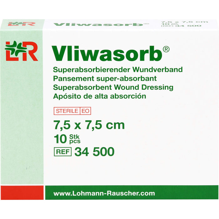 Vliwasorb steriler superabsorbierender Wundverband 7,5 x 7,5 cm, 10 St. Kompressen