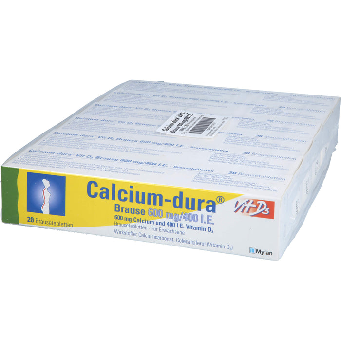 Calcium-dura Vit D3 Brause 600 mg/400 I.E., Brausetabletten, 120 St BTA