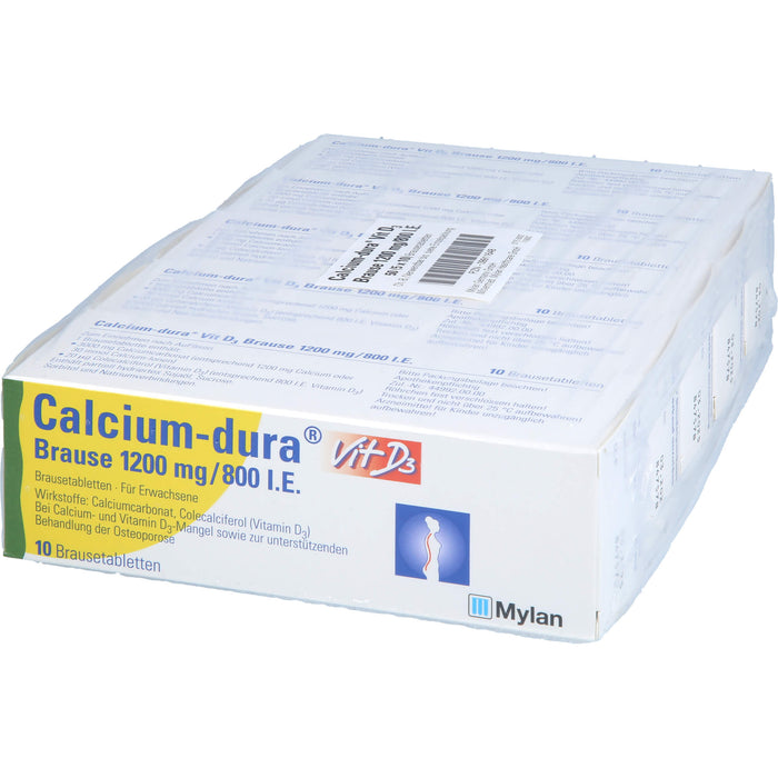 Calcium-dura Vit D3 1200 mg/ 800 I.E. Brausetabletten zur unterstützenden Behandlung von Osteoporose, 50 St. Brausetabletten