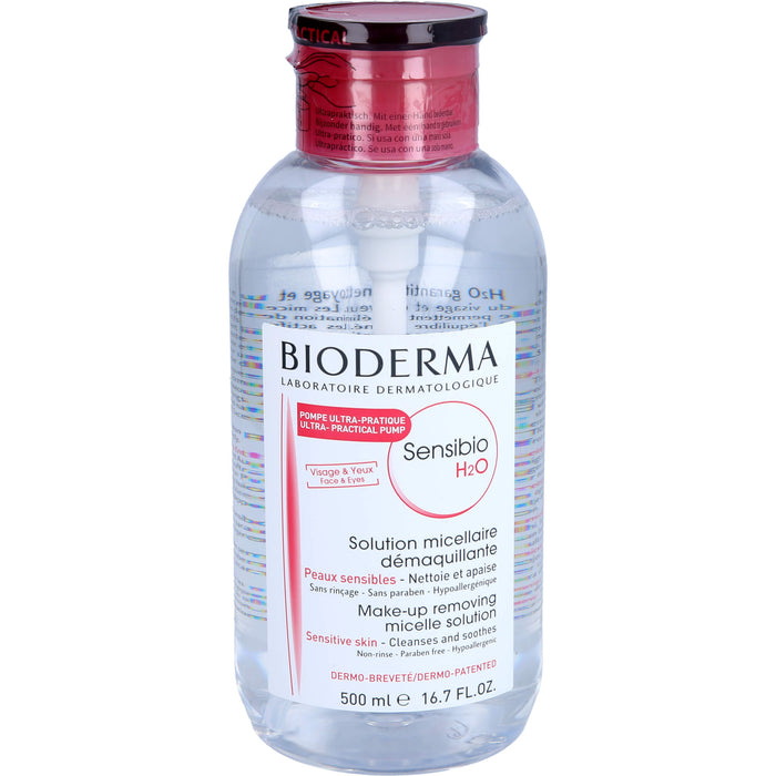 BIODERMA Sensibio H2O Pump sanft reinigendes Mizellenwasser, 500 ml Lösung