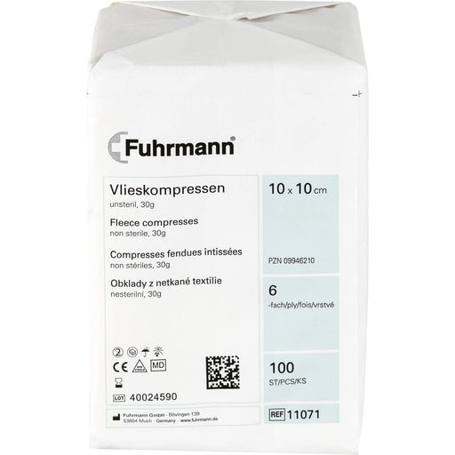 Fuhrmann Vlieskompressen 10 x 10 cm 6-lagig unsteril, 100 St. Kompressen